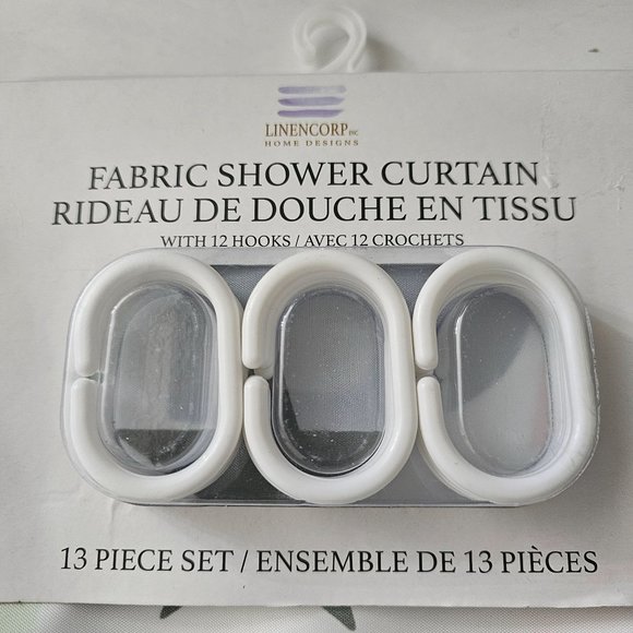 LINENCORP Inc Home Designs Polyester Fabric Shower Curtain with 12 Hooks in Mult - Picture 7 of 7